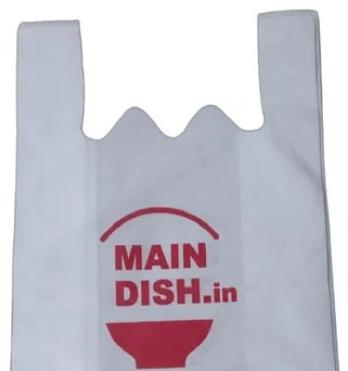White Printed W Cut Non Woven Bags, for Goods Packaging, Technics : Machine Made