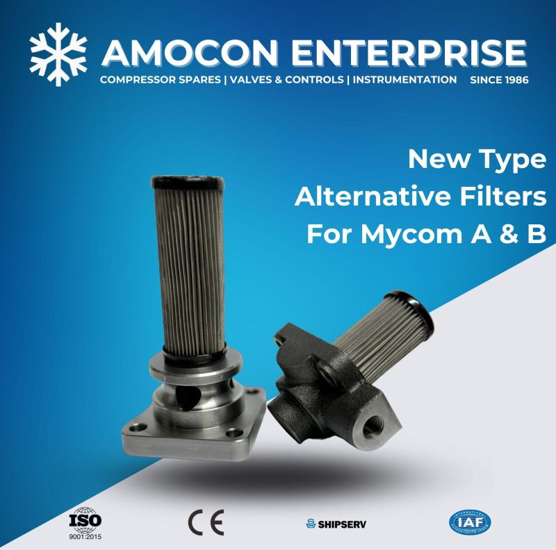 Polished Metal Mycom Compressor Oil Filter, Certification : ISI Certified