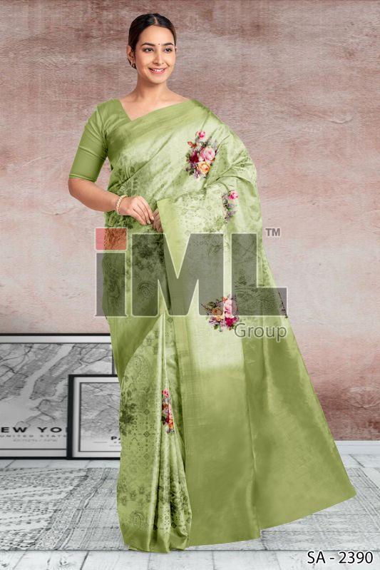 Ladies Light Green Printed Saree