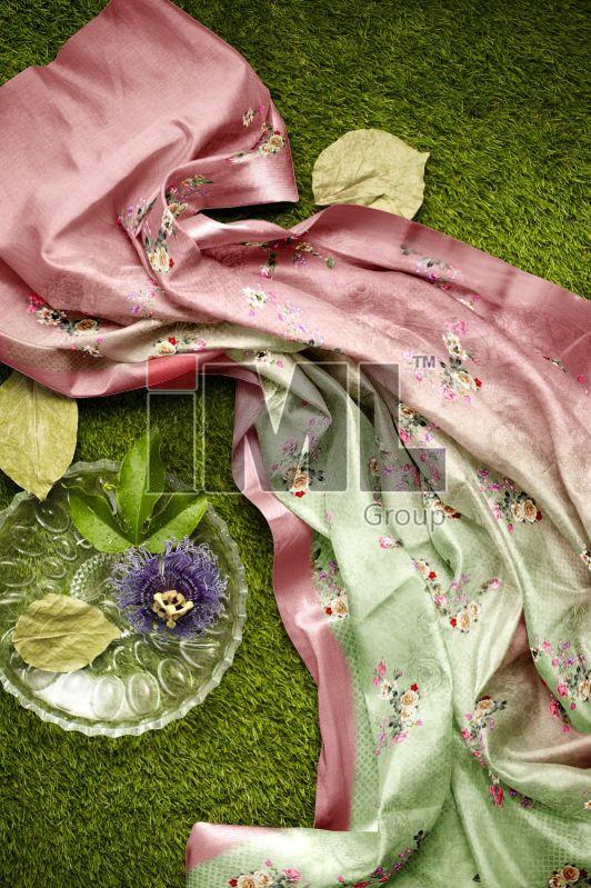 Pure Linen Floral Printed Saree