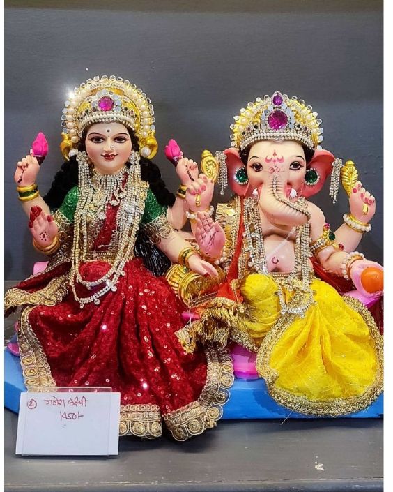 Multicolor Pop Lord Laxmi Ganesh Statue, For Religious Purpose, Packaging Type : Carton Box