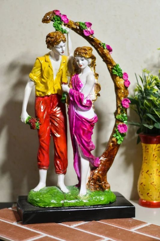 Printed Polished Marble Resin Couple Statue, for Home, Hotel, House, Shop, Gifting, Packaging Type : Thermocol