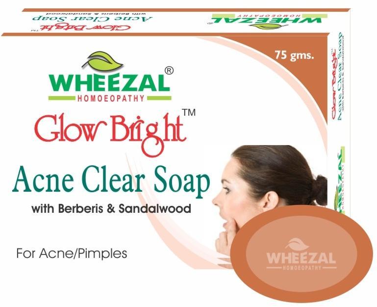 Wheezal Glow Bright Acne clear Soap, Packaging Type : Paper Box