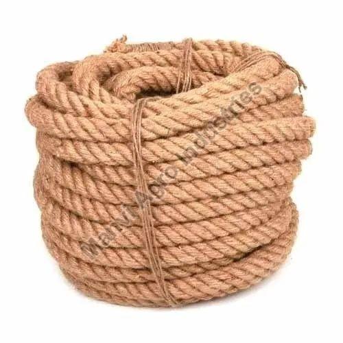 Brown Twisted 8mm Coconut Coir Rope, for Industrial Use, Packaging Type : Roll