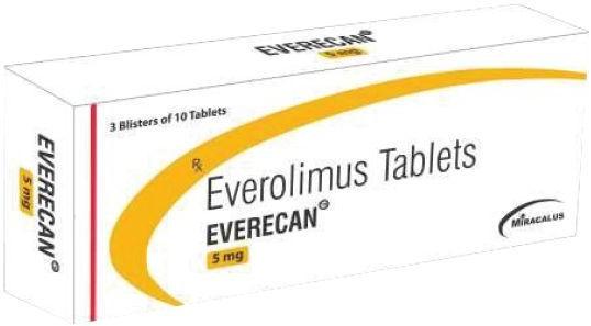 Everecan 5mg Tablets, for Used in Breast Cancer, Pancreatic Cancer, Lung Cancer Kidney Cancer, Packaging Type : Blister