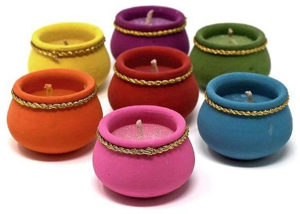 Soy Wax Matka Candle, for Lighting, Decoration, Speciality : Smokeless, Fine Finished, Attractive Pattern