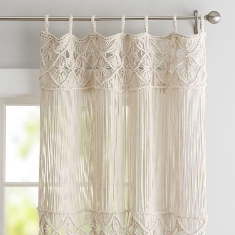 Embroidered Cotton Decorative Curtains, for Window, Doors, Size : Standard