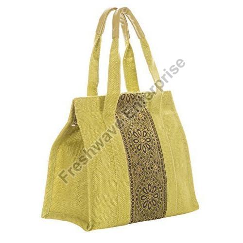 Green Jute Shoulder Bag, for Office Use, College Use, Gender : Female