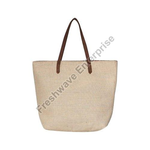 Creamy Plain Jute Tote Bag, for Office Use, College Use, Capacity : 5kg