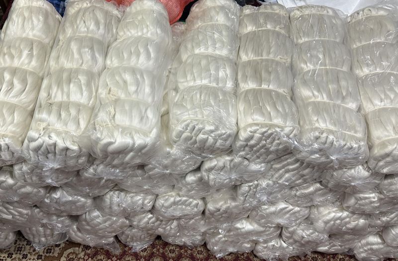 White Double Twist Plain Pure Silk Thread Yarn, for Textile Industry, Packaging Type : Roll
