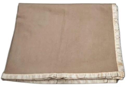 Beige Rectangle Plain Raised Camel Woolen Blanket, for Home, Travel, Hotel, Size : 60 x 90 inch