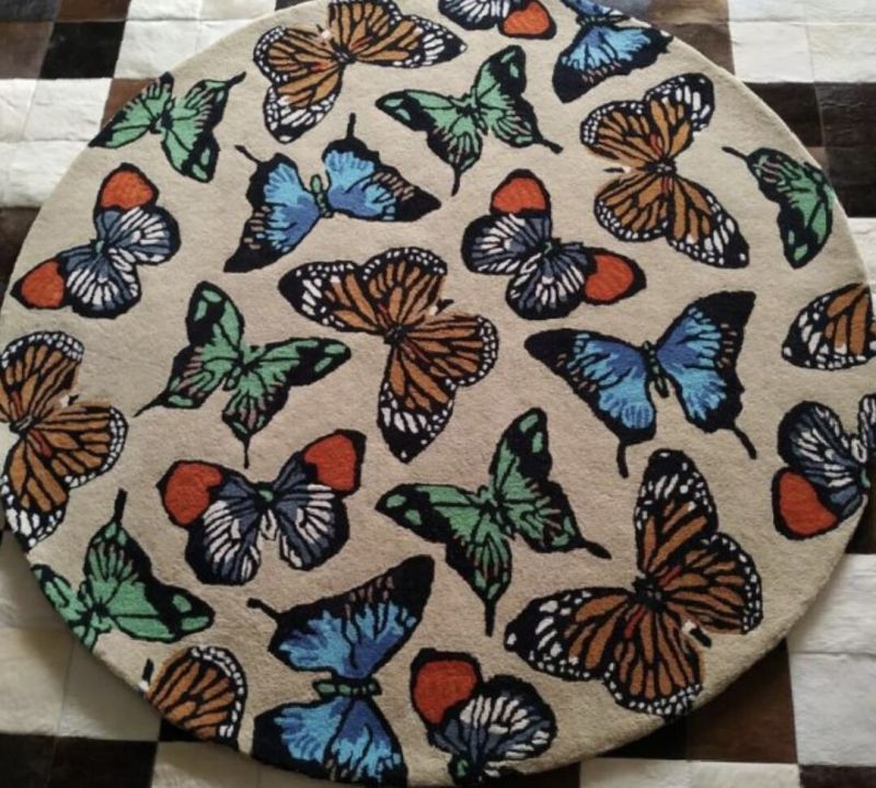 Beautiful Butterfly Hand Tufted Carpet, Speciality : Long Life, Soft, Attractive Designs