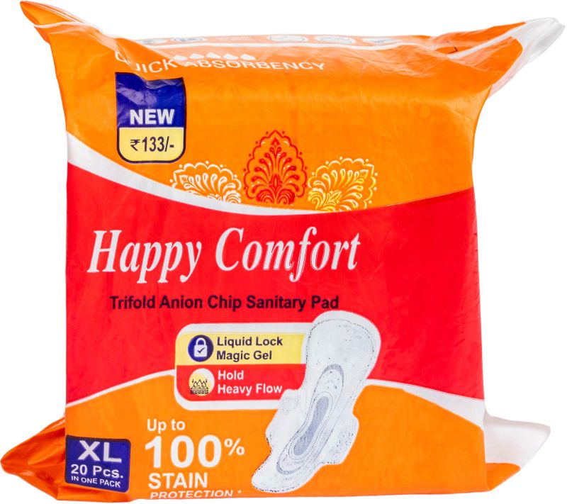 Cotton Happy Comfort Sanitary Pad, Size : Large, Medium