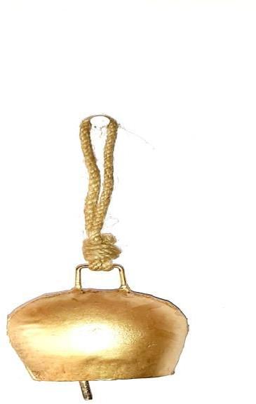 Golden Polished Vintage Metal Cow Bell, for Home Decor, Style : Antique