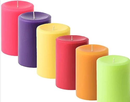 8 Inch Round Paraffin Wax Multicolor Pillar Candle, for Decoration