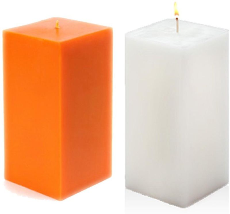 8 Inch Plain Paraffin Wax Square Pillar Candle, for Decoration