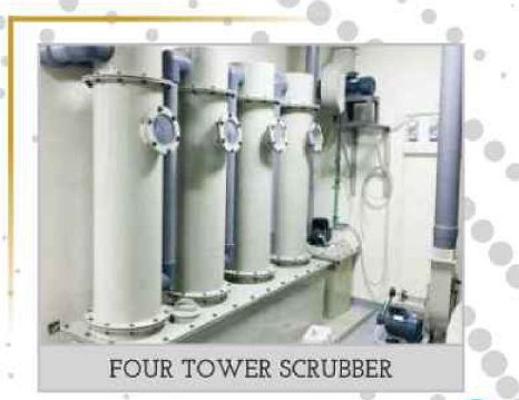 White 380V Electric Four Tower Scrubber, for Industrial Use, Automatic Grade : Semi Automatic