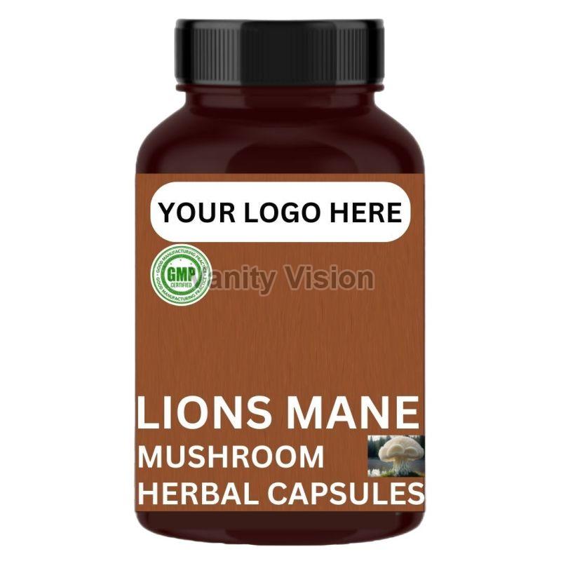 Lions Mane Mushroom Herbal Capsules Customization Available, Private Labeling