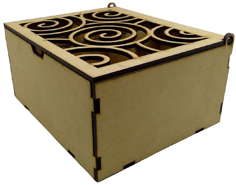 Swirl Design MDF Laser Cut Gift Box