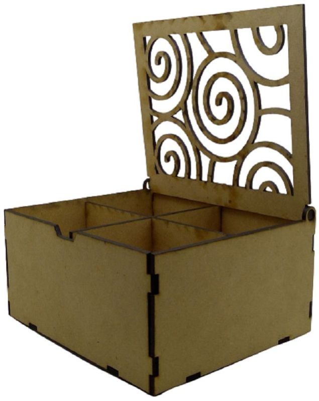 Swirl Design MDF Laser Cut Gift Box