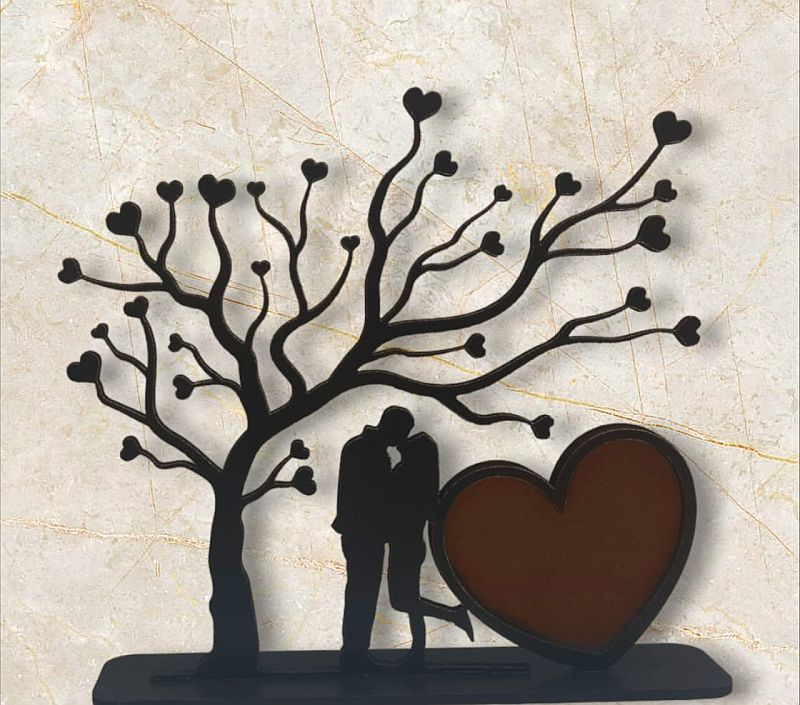 Black Couple Love Photo Frame Stand, for Home Purpose