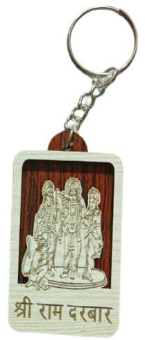 MDF Wood Ram Darbar Keychain, Feature : Fine Finished, Durable, Attractive Design