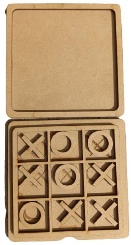 Brown Square Wooden Tic Tac Toe Portable Game, for Kids Playing, Style : Modern