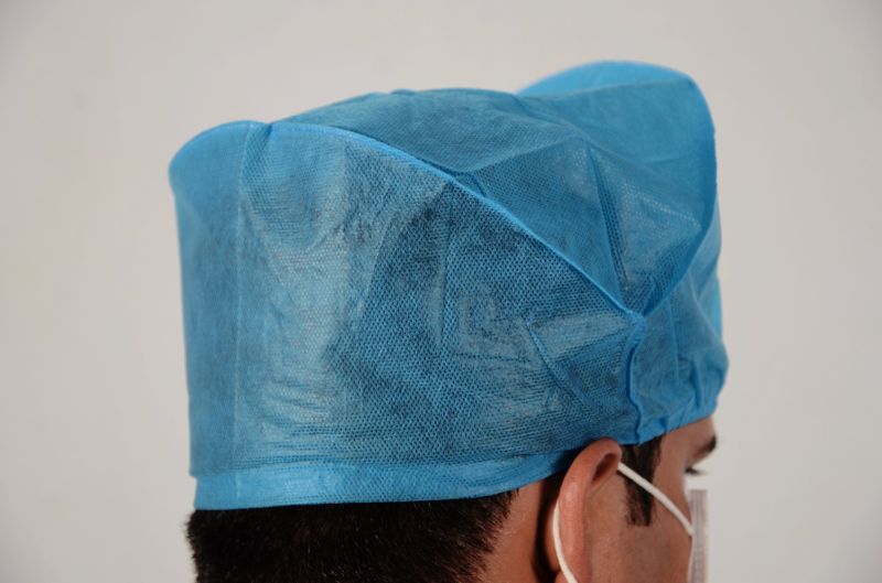 56cm Blue Surgical Beret Cap, for Hospital Use, Technics : Machine Made