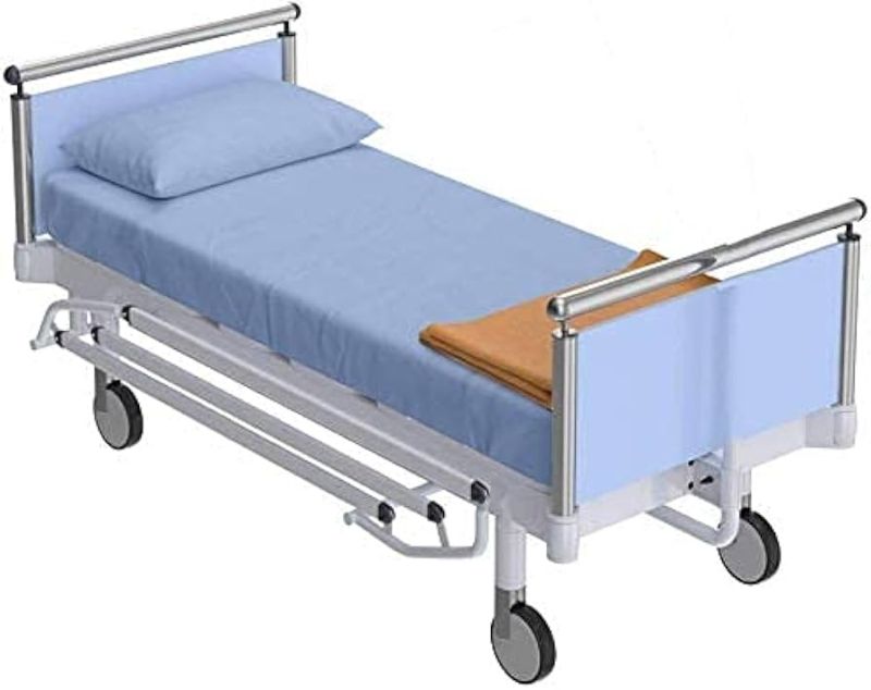 Plain Blue Hospital Bed Sheet, Size : 140x220cm