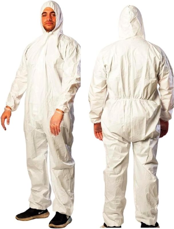 White Plain Cotton Disposable Hygienic Overall Suit, Feature : Comfortable