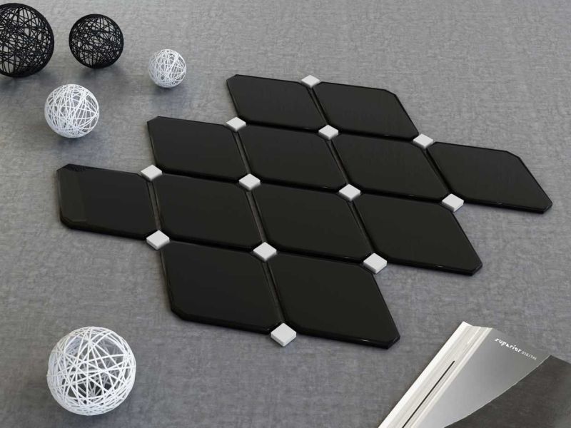 Polished Octagon Porcelain Mosaic Tiles, For Kitchen, Interior, Exterior, Elevation, Bathroom, Packaging Type : Carton Box