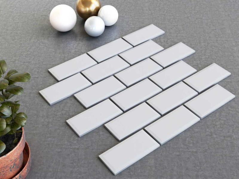 Rectangle Offset Porcelain Mosaic Tiles