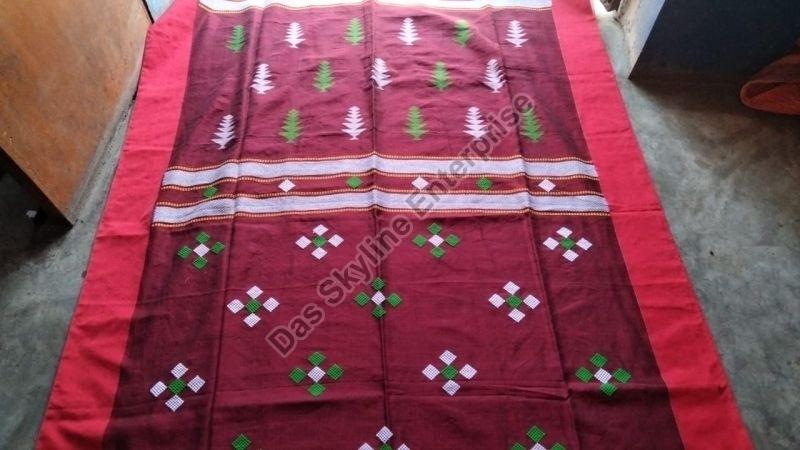Ladies Printed Handloom Jamdani Saree, Width : 5.5 Meter