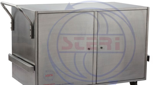 Steri Stainless Steel Closed Distribution Trolley for Industrial Use