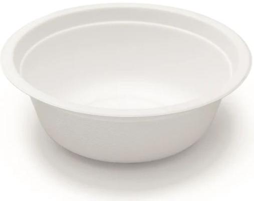 Plain 500ml Bagasse Round Bowl, Color : White