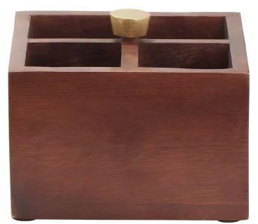 Square Wooden Cutlery Holder for Household