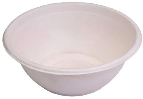 Plain White Bagasse Round Bowl