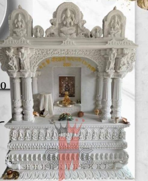 Polished Jain Makrana Marble Temple For Home, Office, Society