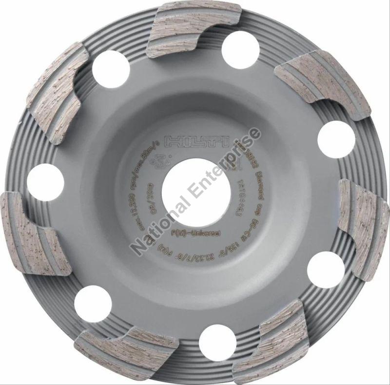 Silver Round Mild Steel Diamond Cup Grinding Wheel, for Industrial, Size : Multisizes