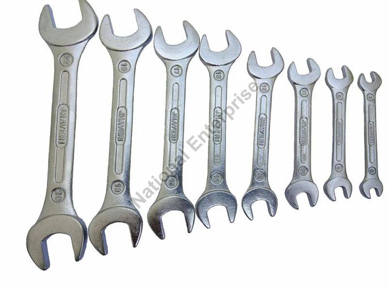 Polished Mild Steel Double Open End Spanner, for Plumbing, Fittings, Automobiles, Size : Multisizes
