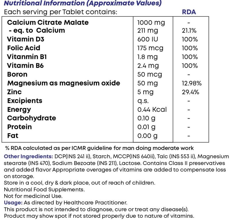 Black Mirror Calcium Gymnasium Zinc Vitamin d3 Tablets