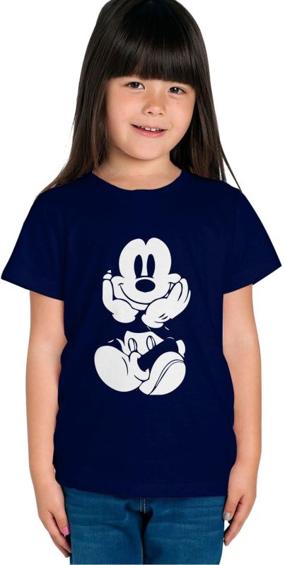 Girls Navy Blue T Shirt, Feature : Breathable