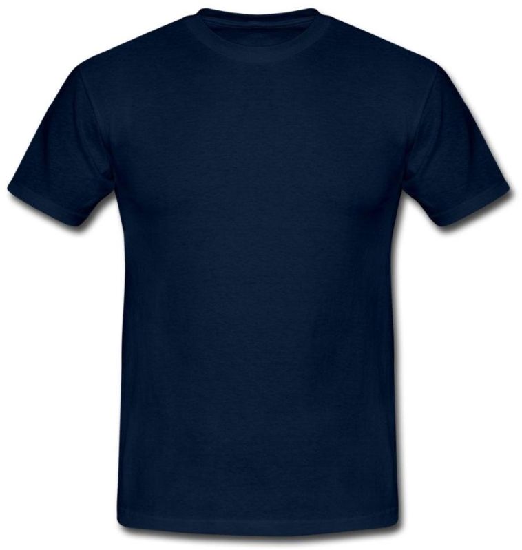 Mens Navy Blue Round Neck T-Shirt, Size : All Sizes
