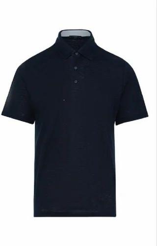 Navy Blue Unisex Cotton Polo T-Shirt, Size : All Sizes