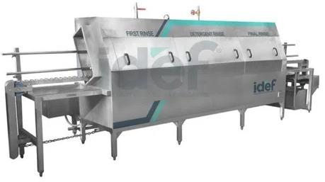 100-500kg Fully Automatic Stainless Steel IDEF Chocolate Mould Washer, Color : Silver