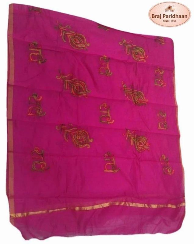 Braj Paridhaan Radhey Embroidery Chanderi Dupatta