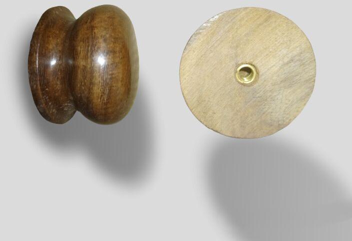 Wooden knob, Shape : Round