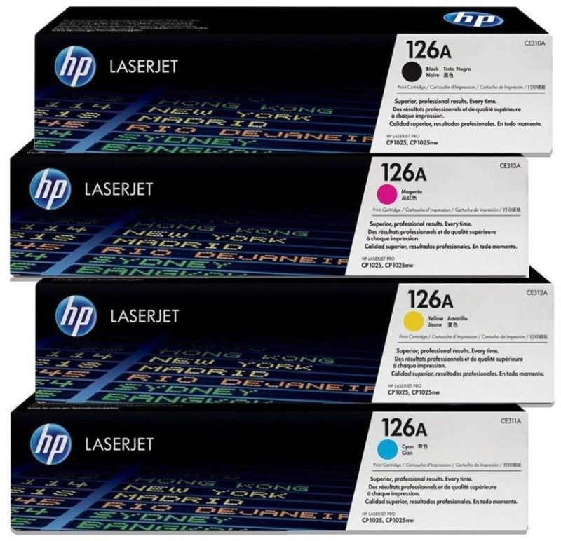 HP 126A Toner Cartridge Set, for Printers Use, Packaging Type : Box
