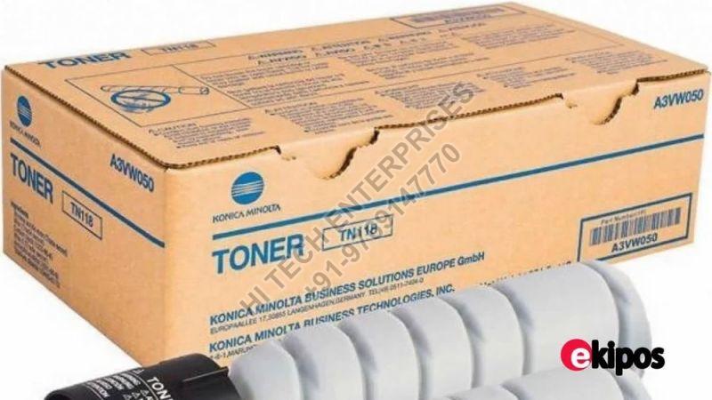Black Konica Minolta TN-118 Toner Cartridge, for Printers Use, Packaging Type : Box