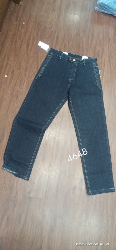Mens Black Cargo Denim Jeans, Size : 30-36 Inch